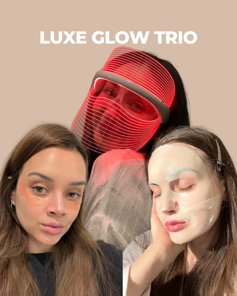 Luxe Glow Trio – LED Mask + Eye & Collagen Masks