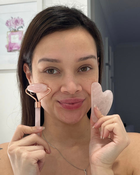 Gua Sha & Jade Roller Set for Facial Sculpting & Skin Detox