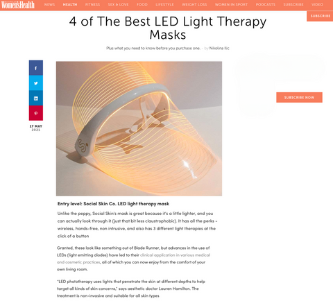 Social Skin 3-in-1 LED Light Therapy Face Mask