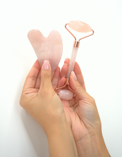 Gua Sha & Jade Roller Set for Facial Sculpting & Skin Detox