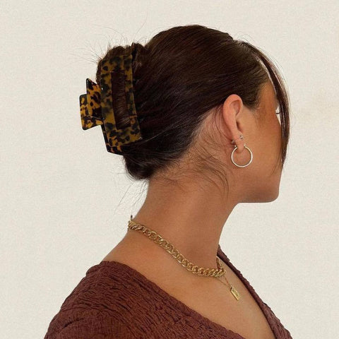 Customer wearing "Hold Me Tight" Hair Claw by Selfcare Social, Australia