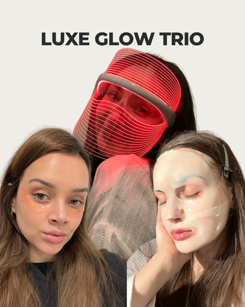 Luxe Glow Trio – LED Mask + Eye & Collagen Masks